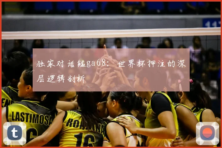 独家对话锰ga68:世界杯押注的深层逻辑剖析